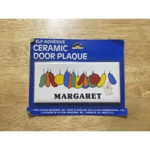 Vintage Retro Margaret With Balloons Dead Stock Ceramic Door Name Wall Sign New